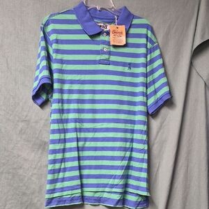 Daniel Cremieux Blue and Green Striped Polo XL Dazlin Blue